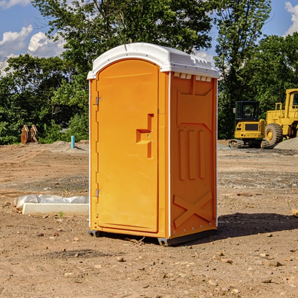 can i customize the exterior of the porta potties with my event logo or branding in Albertville